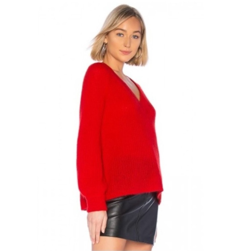 NAADAM Red V-Neck Cozy Sweater - Picture 2 of 7